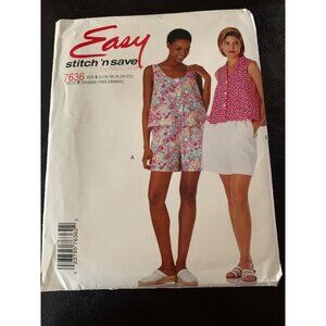 McCall's Misses Shirt Short Sewing Pattern Sz Lg - XL 7636 - Uncut